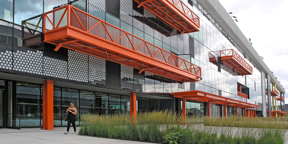 Ceiling panels Stretto 11 grating external soffit and fascia cladding Here East news Ceiling panels Stretto 11 grating external soffit and fascia cladding Here East news