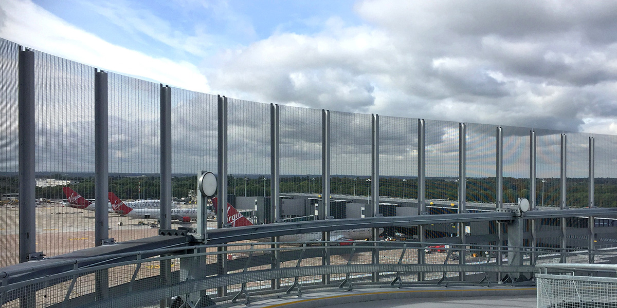 Stereo 3 steel grating scurity screen Mancester Airport news Stereo 3 steel grating scurity screen Mancester Airport news